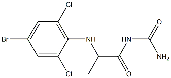 {2-[(4-bromo-2,6-dichlorophenyl)amino]propanoyl}urea Struktur