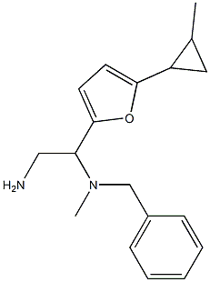 {2-amino-1-[5-(2-methylcyclopropyl)furan-2-yl]ethyl}(benzyl)methylamine Struktur