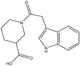 1-(1H-indol-3-ylacetyl)piperidine-3-carboxylic acid Struktur