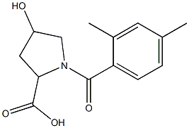 1-(2,4-dimethylbenzoyl)-4-hydroxypyrrolidine-2-carboxylic acid Struktur