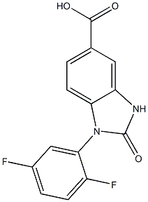 1-(2,5-difluorophenyl)-2-oxo-2,3-dihydro-1H-1,3-benzodiazole-5-carboxylic acid Struktur