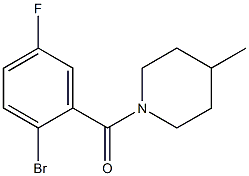 1-(2-bromo-5-fluorobenzoyl)-4-methylpiperidine Struktur