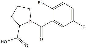 1-(2-bromo-5-fluorobenzoyl)pyrrolidine-2-carboxylic acid Struktur