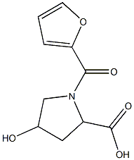 1-(2-furoyl)-4-hydroxypyrrolidine-2-carboxylic acid Struktur