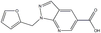 1-(2-furylmethyl)-1H-pyrazolo[3,4-b]pyridine-5-carboxylic acid Struktur