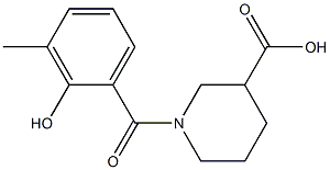 1-(2-hydroxy-3-methylbenzoyl)piperidine-3-carboxylic acid Struktur