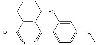 1-(2-hydroxy-4-methoxybenzoyl)piperidine-2-carboxylic acid Struktur