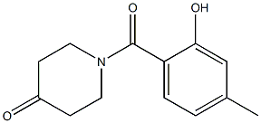 1-(2-hydroxy-4-methylbenzoyl)piperidin-4-one Struktur