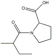 1-(2-methylbutanoyl)pyrrolidine-2-carboxylic acid Struktur