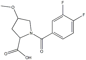 1-(3,4-difluorobenzoyl)-4-methoxypyrrolidine-2-carboxylic acid Struktur