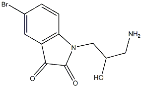 1-(3-amino-2-hydroxypropyl)-5-bromo-2,3-dihydro-1H-indole-2,3-dione Struktur