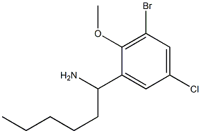 1-(3-bromo-5-chloro-2-methoxyphenyl)hexan-1-amine Struktur