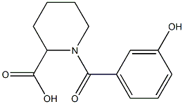 1-(3-hydroxybenzoyl)piperidine-2-carboxylic acid Struktur