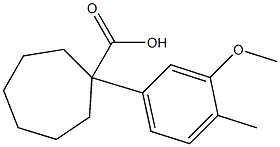 1-(3-methoxy-4-methylphenyl)cycloheptane-1-carboxylic acid Struktur