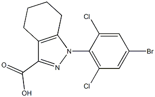 1-(4-bromo-2,6-dichlorophenyl)-4,5,6,7-tetrahydro-1H-indazole-3-carboxylic acid Struktur