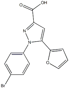 1-(4-bromophenyl)-5-(furan-2-yl)-1H-pyrazole-3-carboxylic acid Struktur