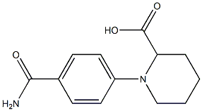 1-(4-carbamoylphenyl)piperidine-2-carboxylic acid Struktur