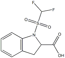 1-(difluoromethane)sulfonyl-2,3-dihydro-1H-indole-2-carboxylic acid Struktur