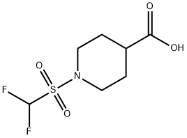 1-(difluoromethane)sulfonylpiperidine-4-carboxylic acid Struktur