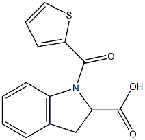 1-(thiophen-2-ylcarbonyl)-2,3-dihydro-1H-indole-2-carboxylic acid Struktur