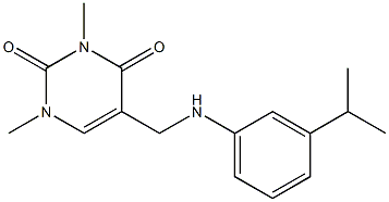 1,3-dimethyl-5-({[3-(propan-2-yl)phenyl]amino}methyl)-1,2,3,4-tetrahydropyrimidine-2,4-dione Struktur