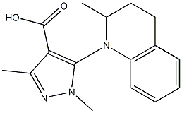 1,3-dimethyl-5-(2-methyl-1,2,3,4-tetrahydroquinolin-1-yl)-1H-pyrazole-4-carboxylic acid Struktur