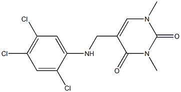 1,3-dimethyl-5-{[(2,4,5-trichlorophenyl)amino]methyl}-1,2,3,4-tetrahydropyrimidine-2,4-dione Struktur