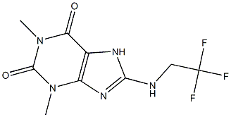 1,3-dimethyl-8-[(2,2,2-trifluoroethyl)amino]-2,3,6,7-tetrahydro-1H-purine-2,6-dione Struktur