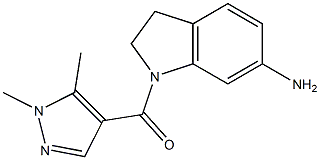 1-[(1,5-dimethyl-1H-pyrazol-4-yl)carbonyl]-2,3-dihydro-1H-indol-6-amine Struktur