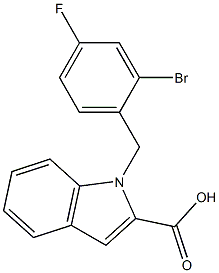 1-[(2-bromo-4-fluorophenyl)methyl]-1H-indole-2-carboxylic acid Struktur