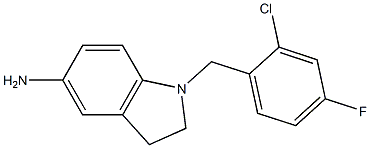 1-[(2-chloro-4-fluorophenyl)methyl]-2,3-dihydro-1H-indol-5-amine Struktur