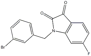 1-[(3-bromophenyl)methyl]-6-fluoro-2,3-dihydro-1H-indole-2,3-dione Struktur