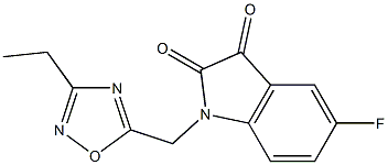 1-[(3-ethyl-1,2,4-oxadiazol-5-yl)methyl]-5-fluoro-2,3-dihydro-1H-indole-2,3-dione Struktur