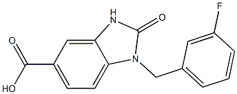 1-[(3-fluorophenyl)methyl]-2-oxo-2,3-dihydro-1H-1,3-benzodiazole-5-carboxylic acid Struktur