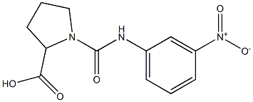 1-[(3-nitrophenyl)carbamoyl]pyrrolidine-2-carboxylic acid Structure