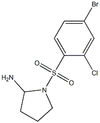 1-[(4-bromo-2-chlorobenzene)sulfonyl]pyrrolidin-2-amine Struktur