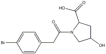 1-[(4-bromophenyl)acetyl]-4-hydroxypyrrolidine-2-carboxylic acid Struktur