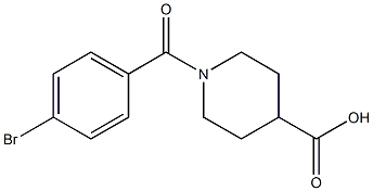 1-[(4-bromophenyl)carbonyl]piperidine-4-carboxylic acid Struktur