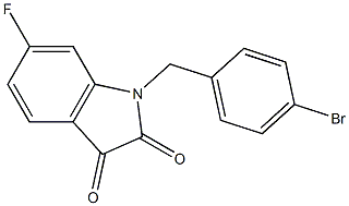 1-[(4-bromophenyl)methyl]-6-fluoro-2,3-dihydro-1H-indole-2,3-dione Struktur