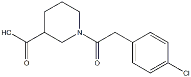 1-[(4-chlorophenyl)acetyl]piperidine-3-carboxylic acid Struktur