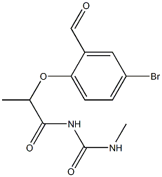 1-[2-(4-bromo-2-formylphenoxy)propanoyl]-3-methylurea Struktur