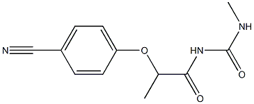 1-[2-(4-cyanophenoxy)propanoyl]-3-methylurea Struktur