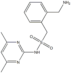 1-[2-(aminomethyl)phenyl]-N-(4,6-dimethylpyrimidin-2-yl)methanesulfonamide Struktur