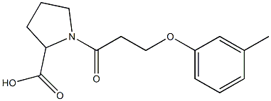 1-[3-(3-methylphenoxy)propanoyl]pyrrolidine-2-carboxylic acid Struktur