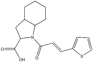 1-[3-(thiophen-2-yl)prop-2-enoyl]-octahydro-1H-indole-2-carboxylic acid Struktur