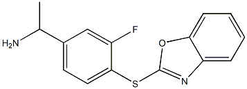 1-[4-(1,3-benzoxazol-2-ylsulfanyl)-3-fluorophenyl]ethan-1-amine Struktur