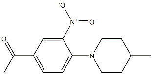 1-[4-(4-methylpiperidin-1-yl)-3-nitrophenyl]ethan-1-one Struktur