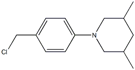 1-[4-(chloromethyl)phenyl]-3,5-dimethylpiperidine Struktur