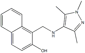 1-{[(1,3,5-trimethyl-1H-pyrazol-4-yl)amino]methyl}naphthalen-2-ol Struktur