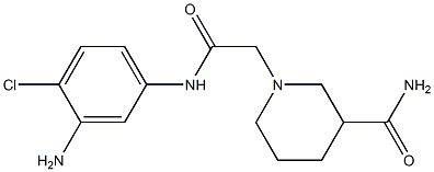 1-{[(3-amino-4-chlorophenyl)carbamoyl]methyl}piperidine-3-carboxamide Struktur